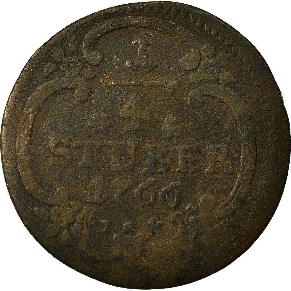 Coin, German States, COLOGNE, Maximilian Friedrich, 1/4 Stüber, 1766, VG(8-10)
