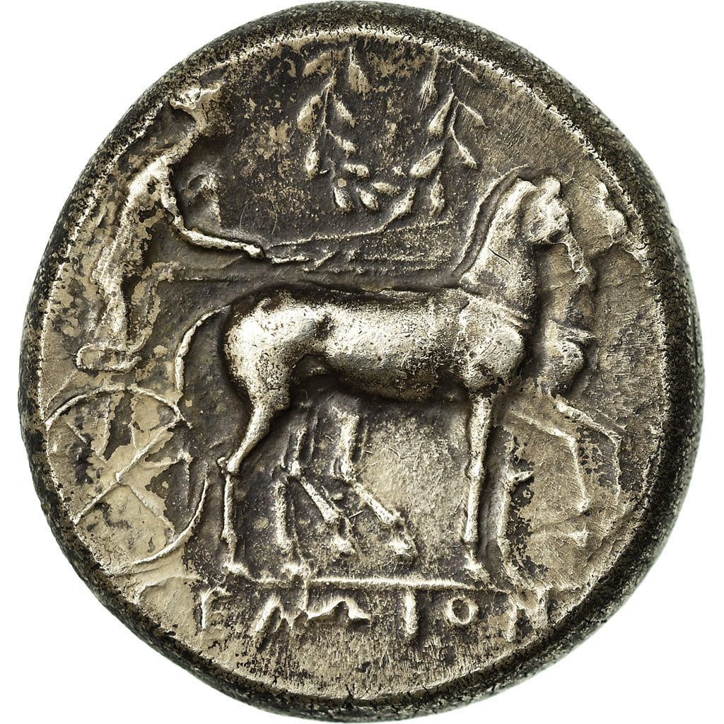 Coin, Sicily, Gela, Tetradrachm, 425-420 BC, AU(50-53), Silver, SNG ANS:84
