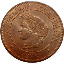 FRANCE, Cérès, 5 Centimes, 1893, Paris, KM #821.1, graded, PCGS, , Bronze, G...