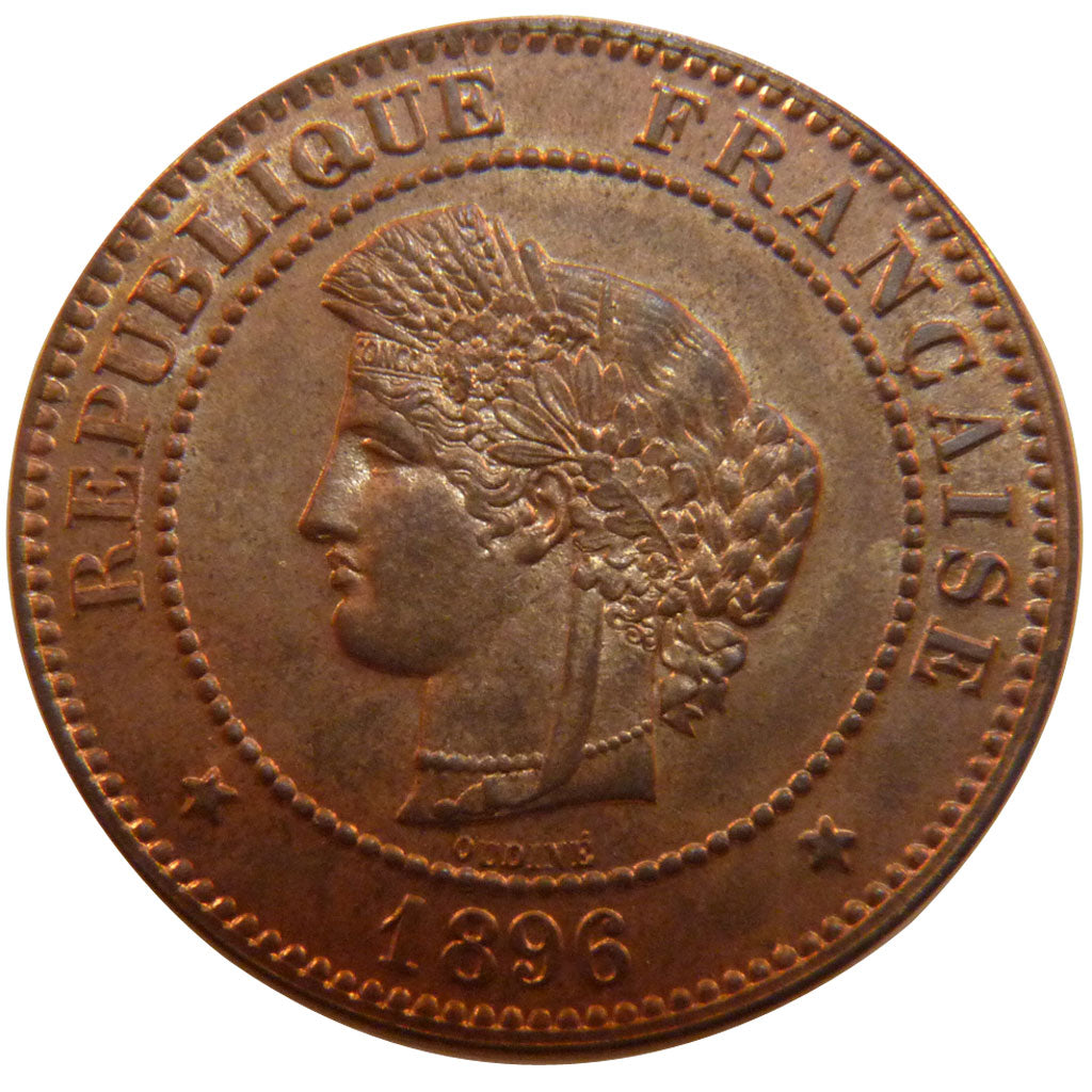 FRANCE, 5 Centimes, 1896, Paris, MS(60-62), Bronze, Gadoury #157a, 5.00