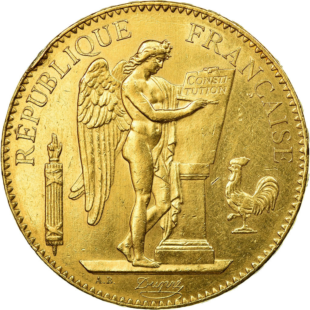 Munten, Frankrijk, Génie, 100 Francs, 1878, Paris, ZF+, Goud, KM:832
