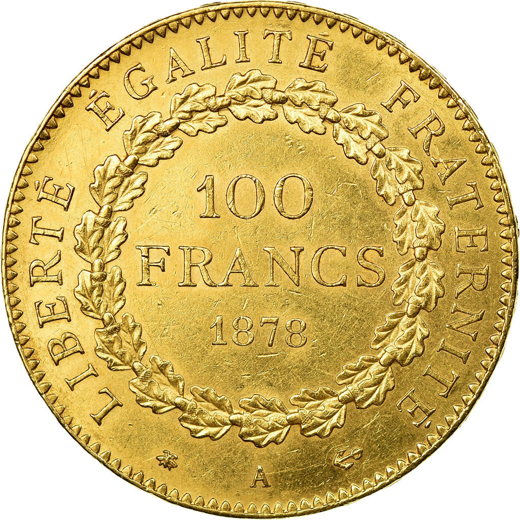 Munten, Frankrijk, Génie, 100 Francs, 1878, Paris, ZF+, Goud, KM:832