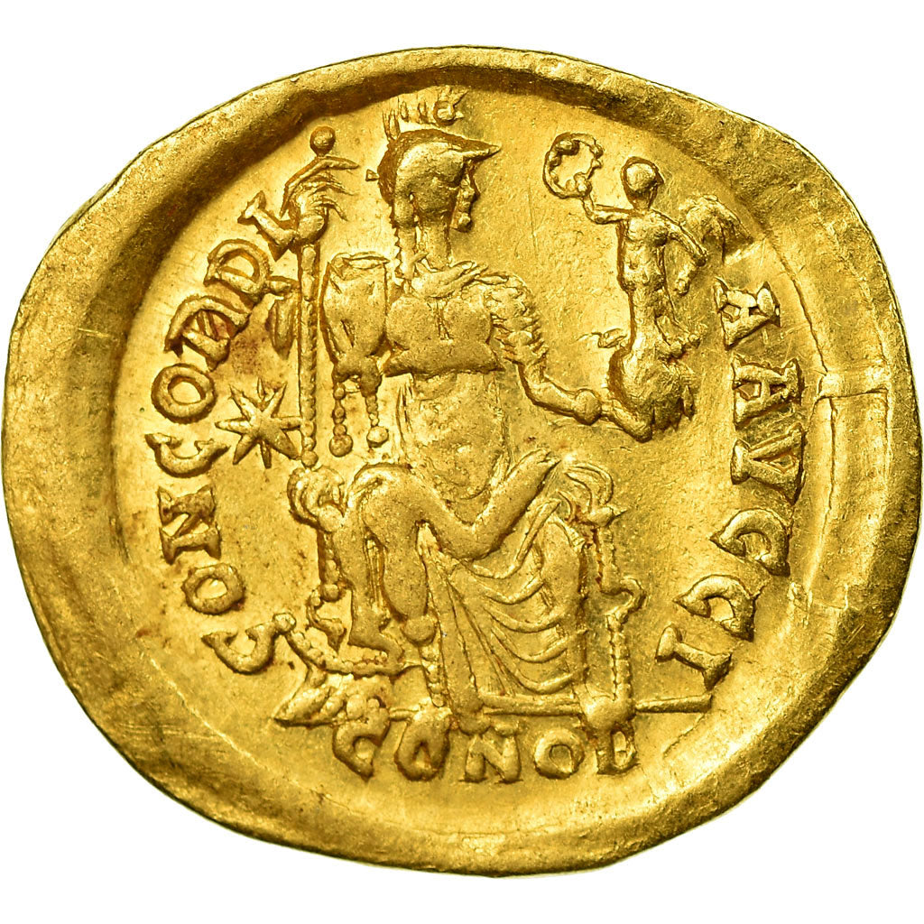 Coin, Honorius, Solidus, 403-408, Constantinople, EF(40-45), Gold, RIC:43