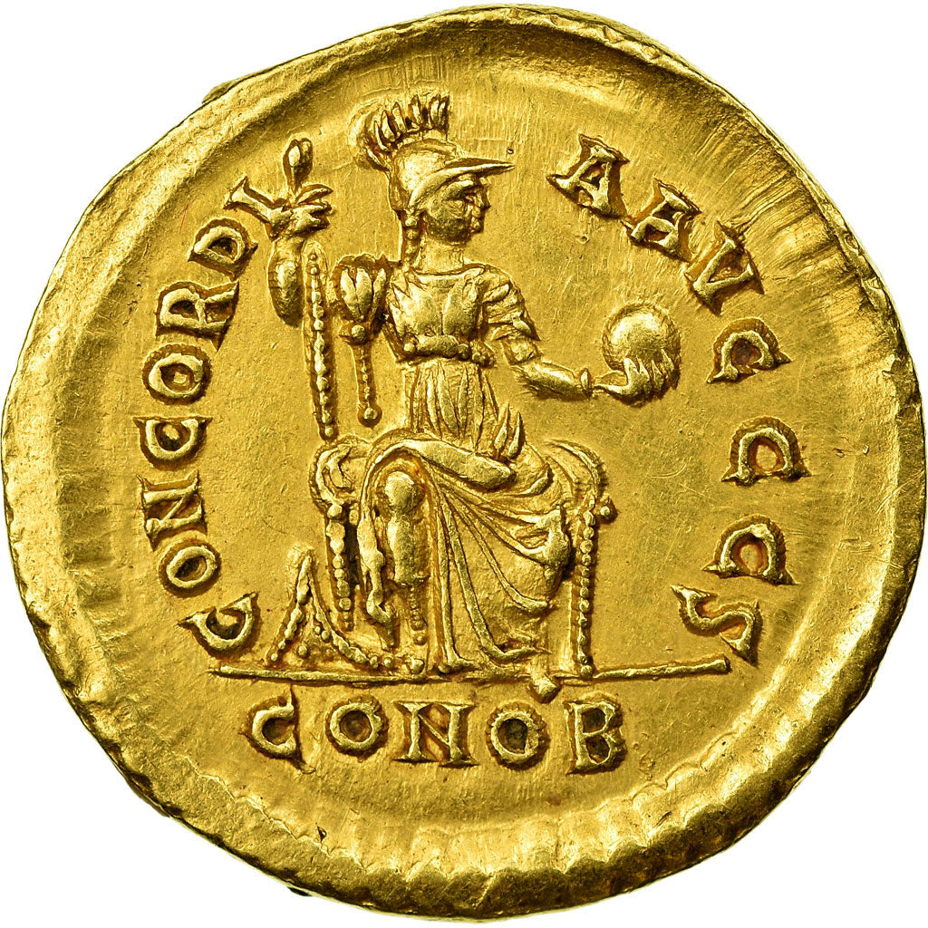 Coin, Valentinian II, Solidus, 388-392, Constantinople, AU(55-58), Gold, RIC:69b