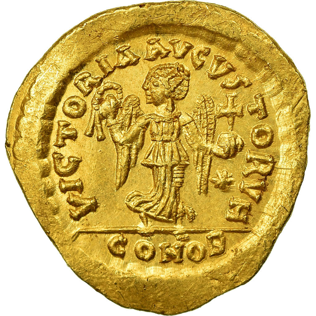 Coin, Anastasius I, Tremissis, 492-518, Constantinople, MS(63), Gold, Sear:8