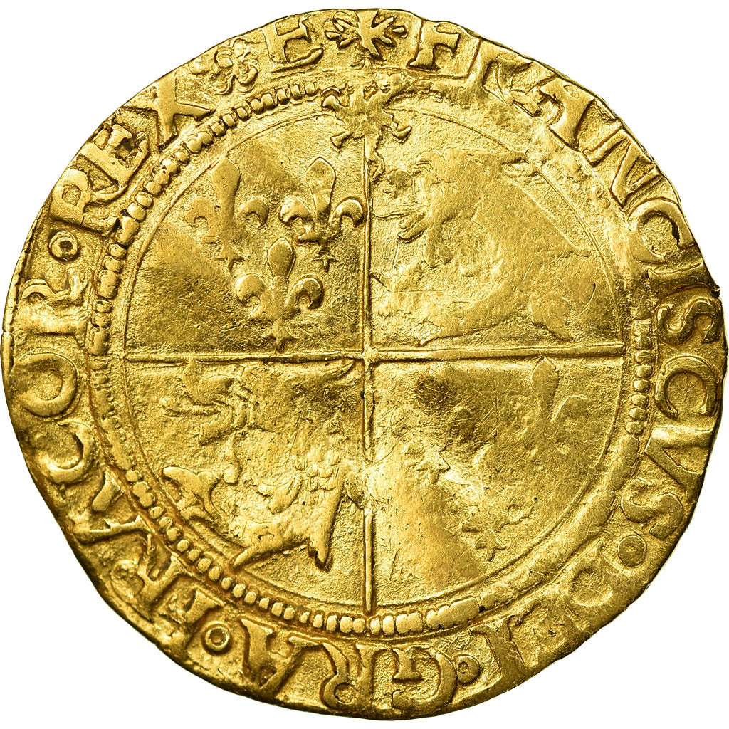 Moneta, Francia, Dauphiné, François Ier, Écu d'or au soleil, 1519, Grenoble