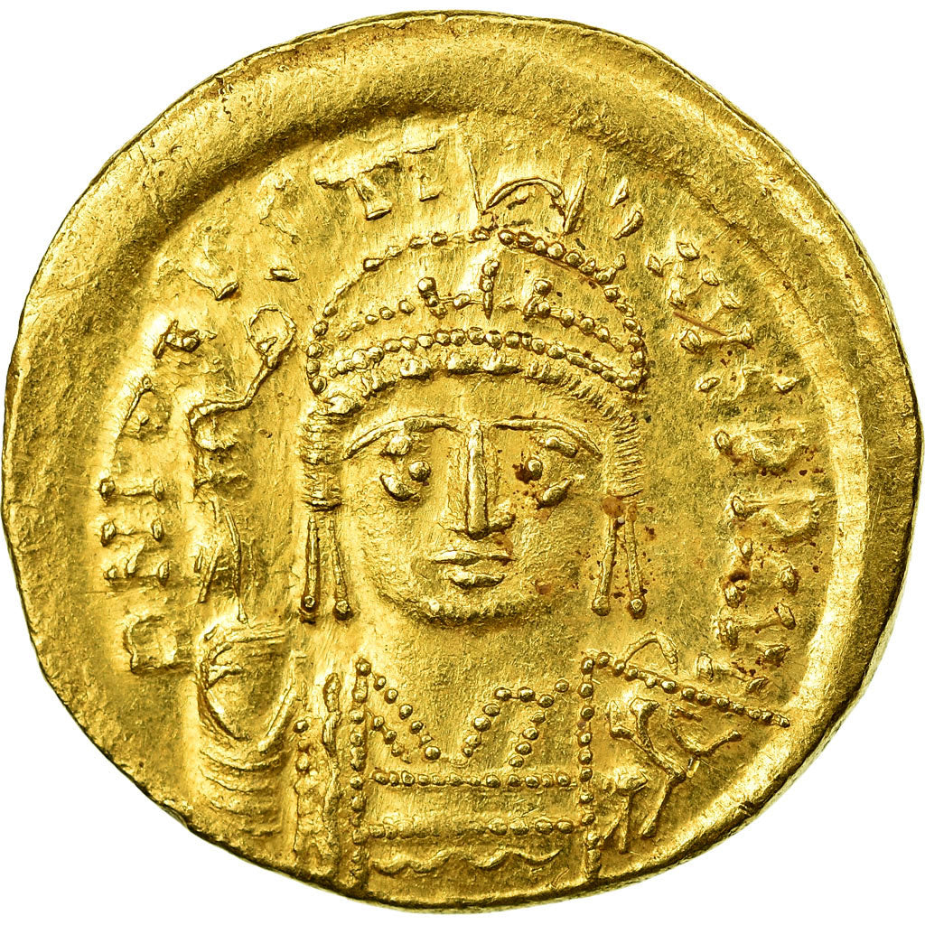 Coin, Justin II, Solidus, 565-578 AD, Constantinople, MS(60-62), Gold, Sear:345