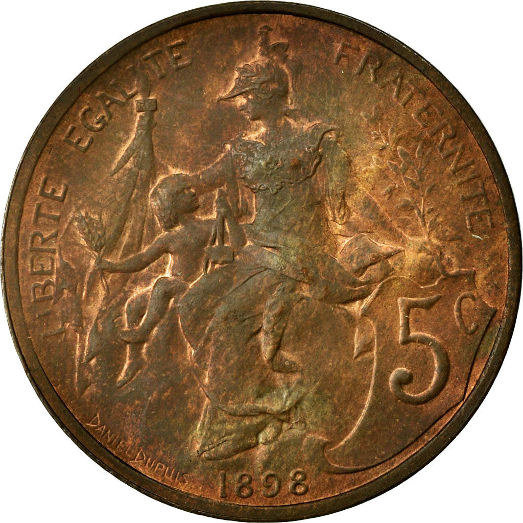 Coin, France, Dupuis, 5 Centimes, 1898, Paris, MS(60-62), Bronze, KM:842