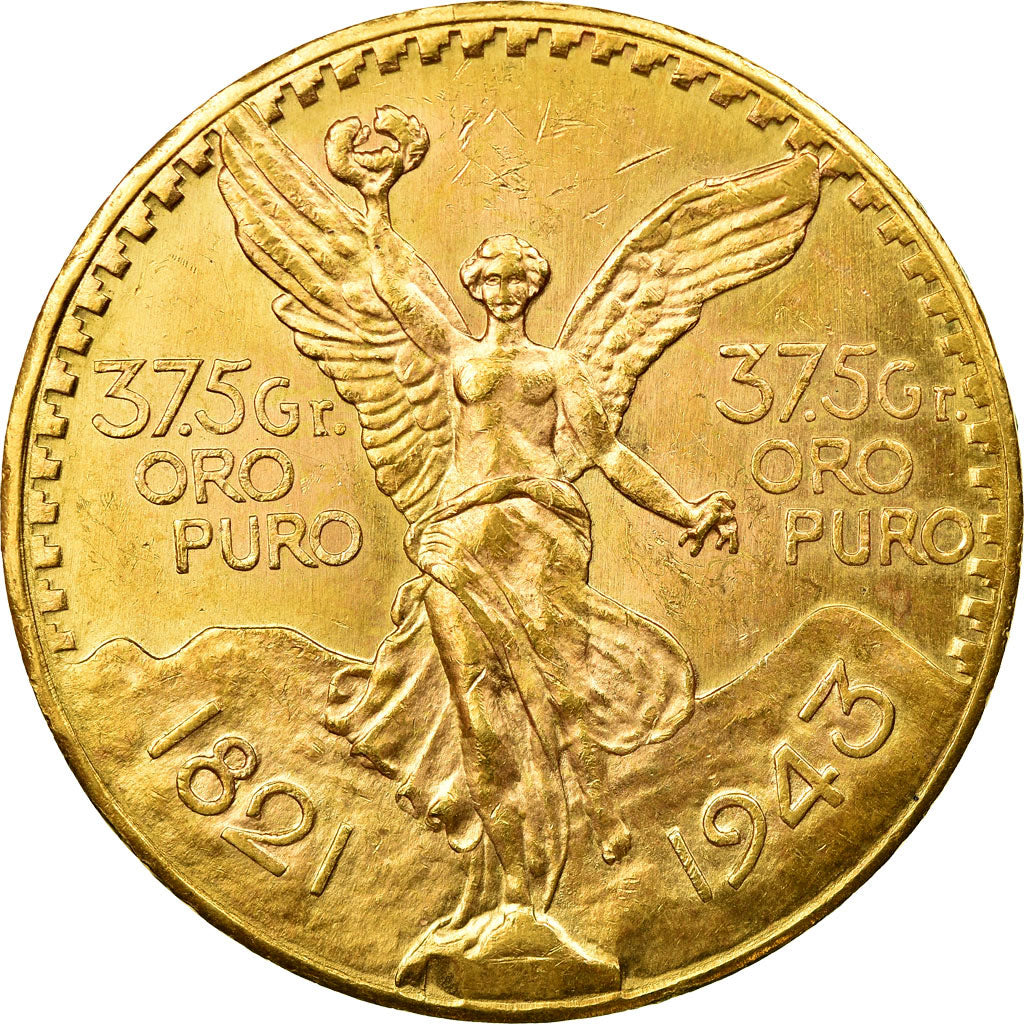 Moneda, México, 50 Pesos, 1943, Mexico City, EBC+, Oro, KM:482