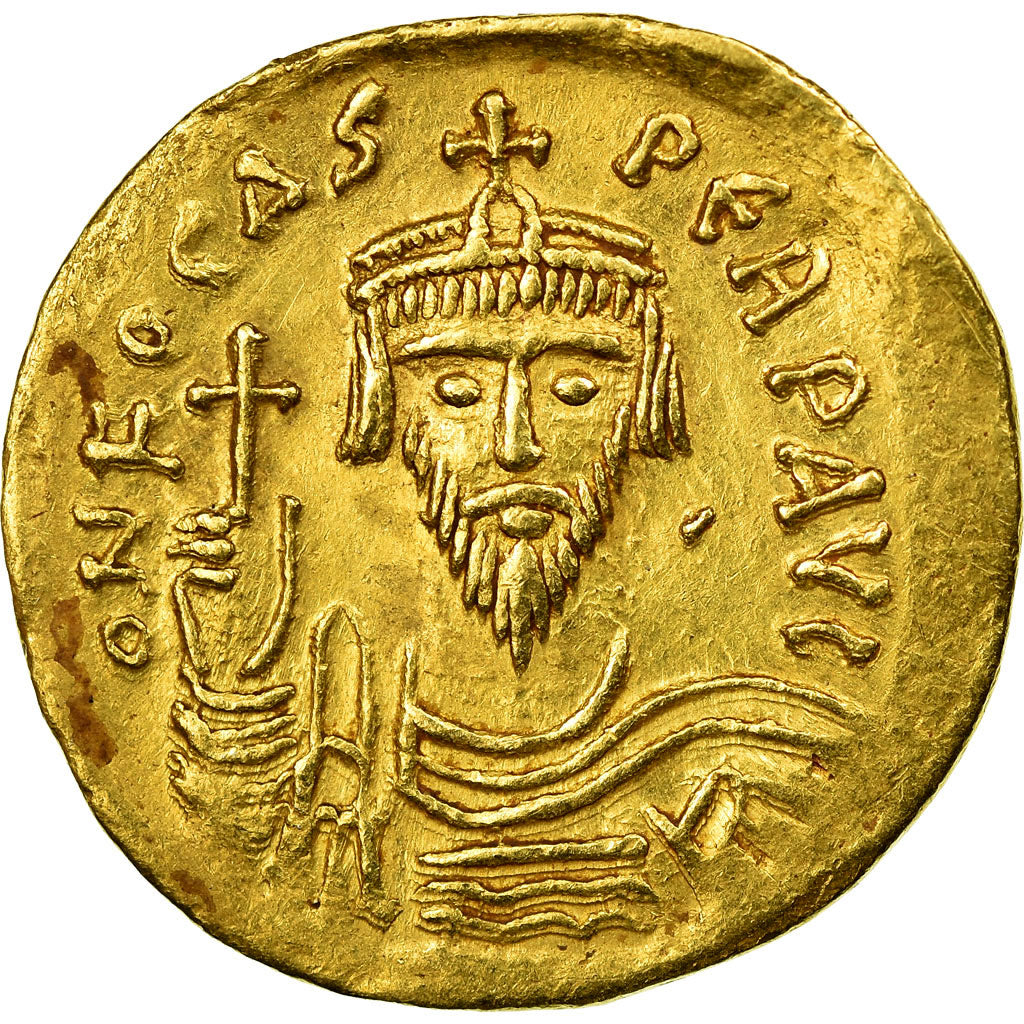 Coin, Phocas, Solidus, 603-607, Constantinople, AU(50-53), Gold, Sear:618