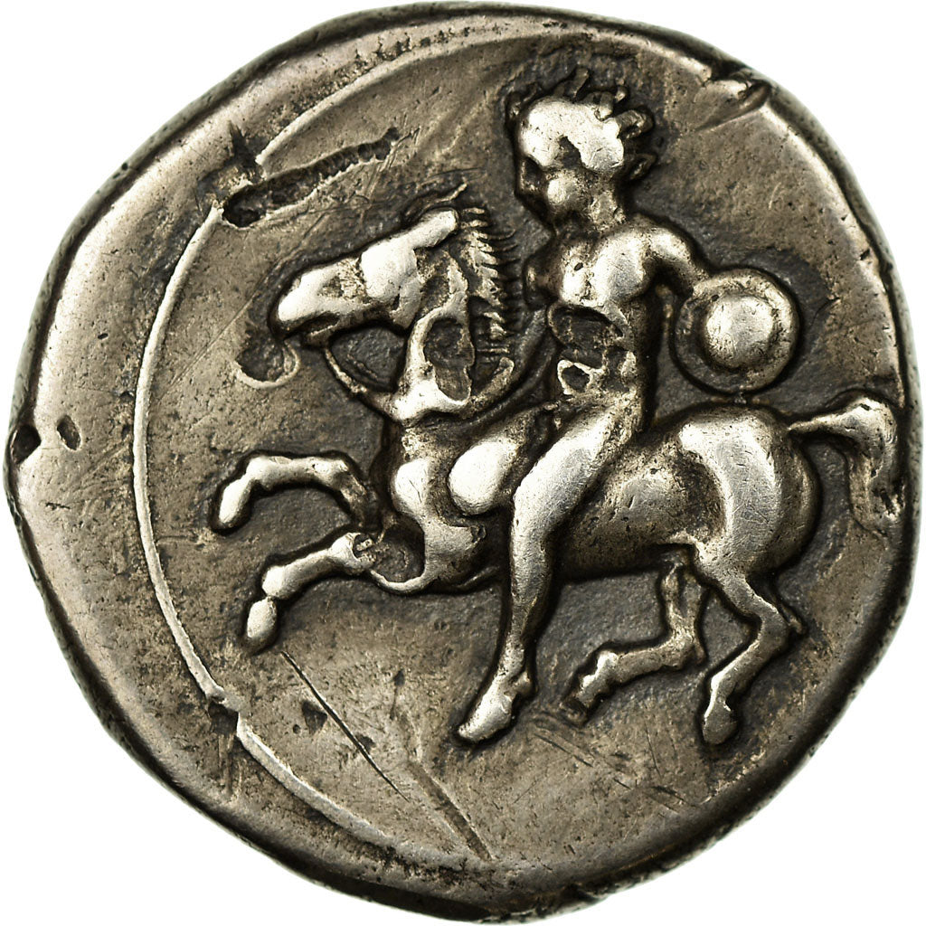 Coin, Calabria, Tarentum, Didrachm, 430-380 BC, EF(40-45), Silver, Vlasto:302