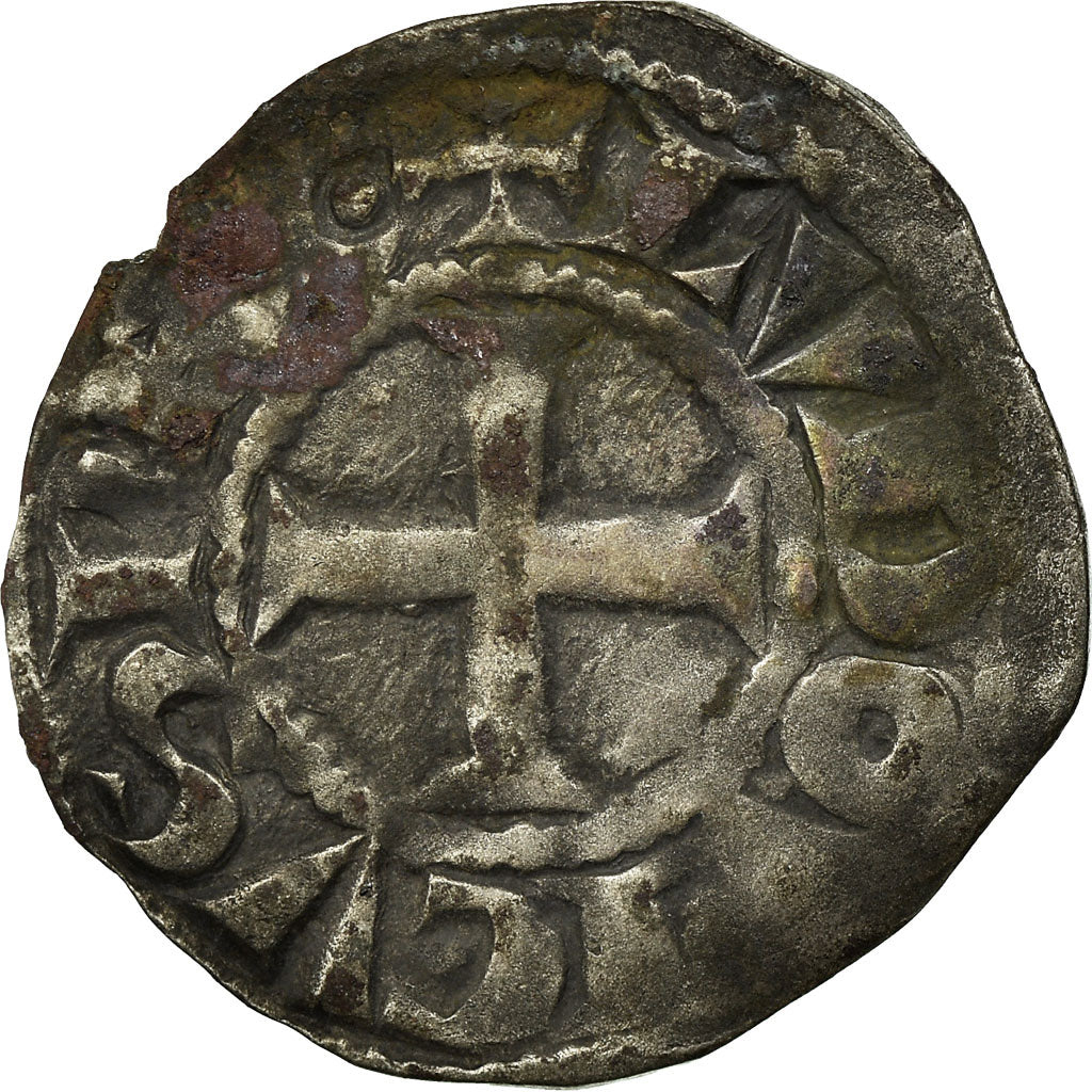 Moneta, Francia, Louis VIII-IX, Denier Tournois, MB+, Biglione, Duplessy:188