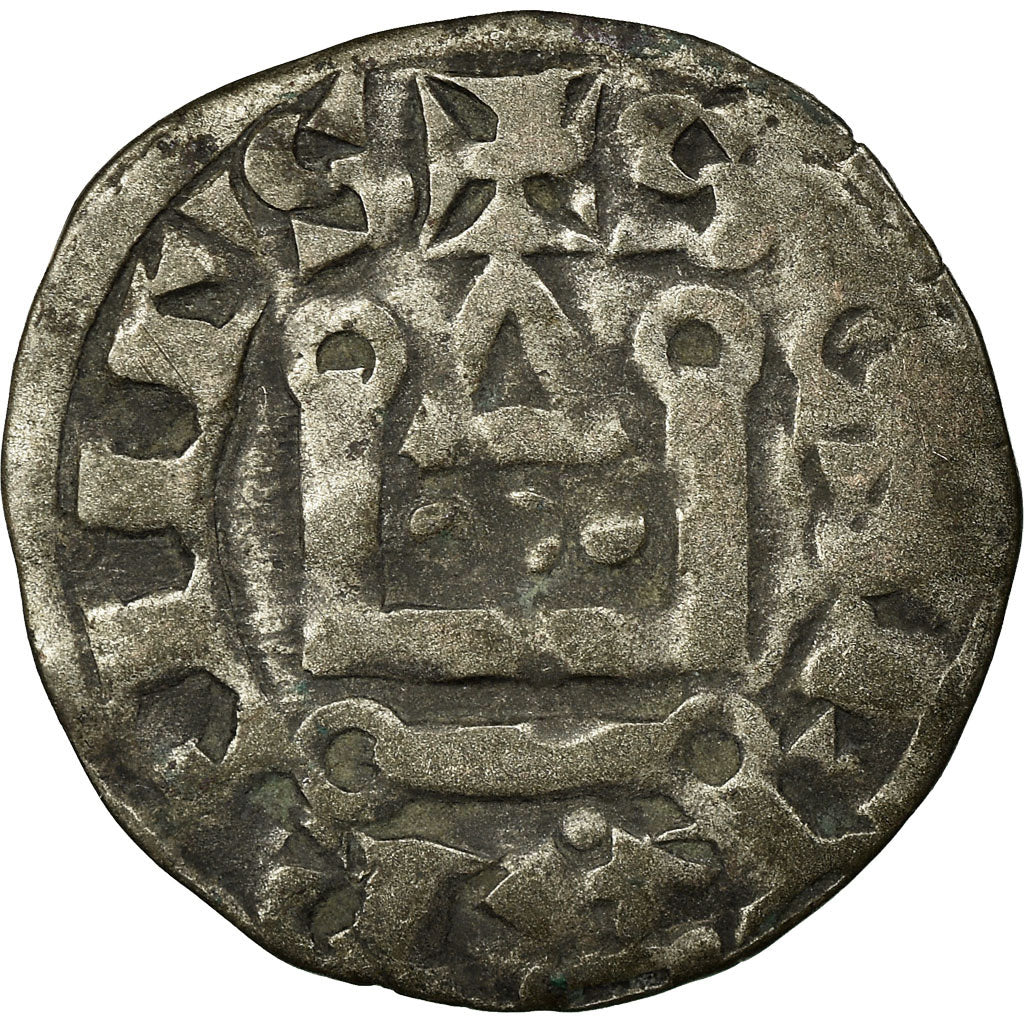 Coin, France, Philip II, Denier Tournois, Saint-Martin de Tours, VF(30-35)