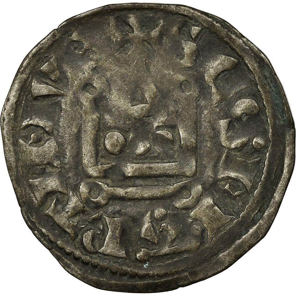 Coin, France, Philip II, Denier Tournois, Saint-Martin de Tours, VF(30-35)