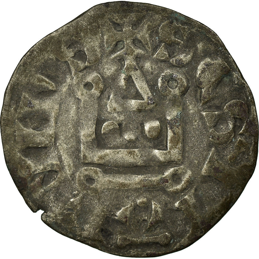 Coin, France, Philip II, Denier Tournois, Saint-Martin de Tours, VF(30-35)