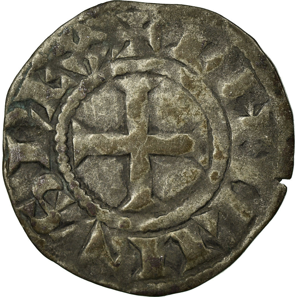 Coin, France, Philip II, Denier Tournois, Saint-Martin de Tours, VF(30-35)