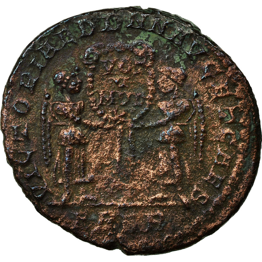 Moneta, Magnentius, Maiorina, AD 351-352, Arles, MB+, Bronzo, RIC:167