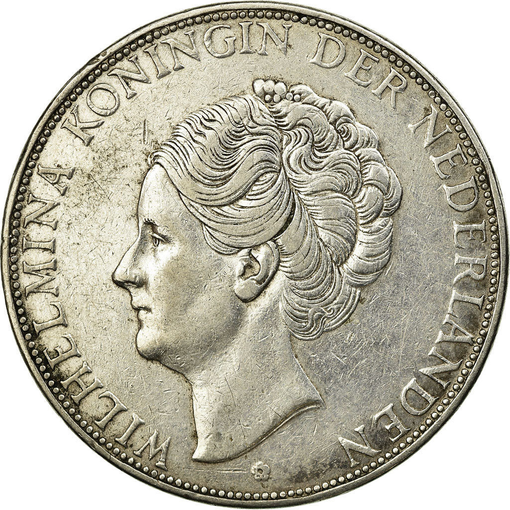 Coin, Netherlands, Wilhelmina I, 2-1/2 Gulden, 1933, EF(40-45), Silver, KM:165