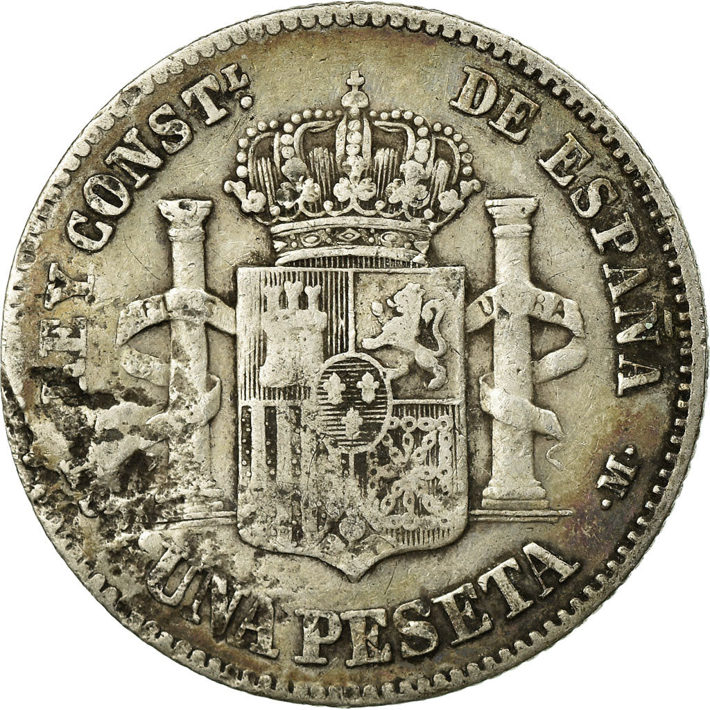 Coin, Spain, Alfonso XII, Peseta, 1882, Madrid, VF(30-35), Silver, KM:686