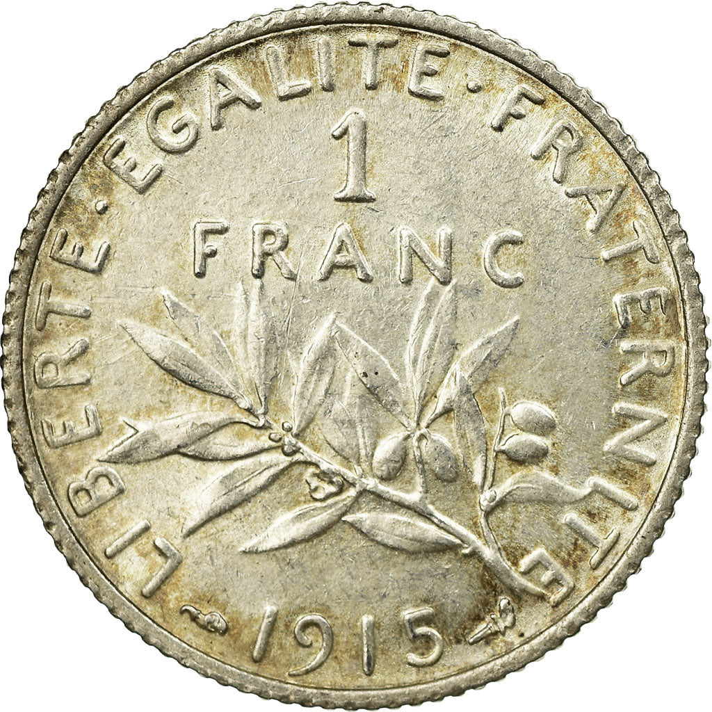 Moneda, Francia, Semeuse, Franc, 1915, Paris, EBC+, Plata, KM:844.1, Gadoury:467
