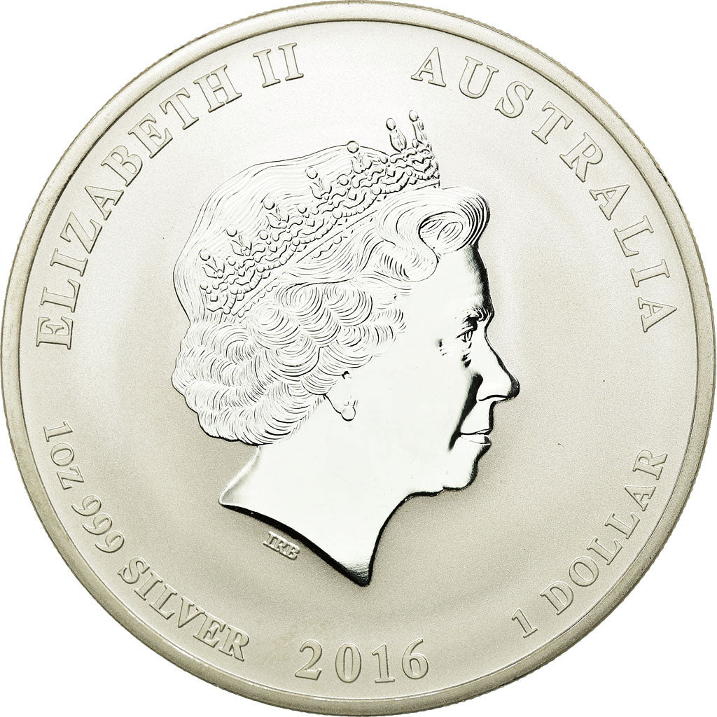 Coin, Australia, Year of the Monkey, Dollar, 2016, MS(65-70), Silver