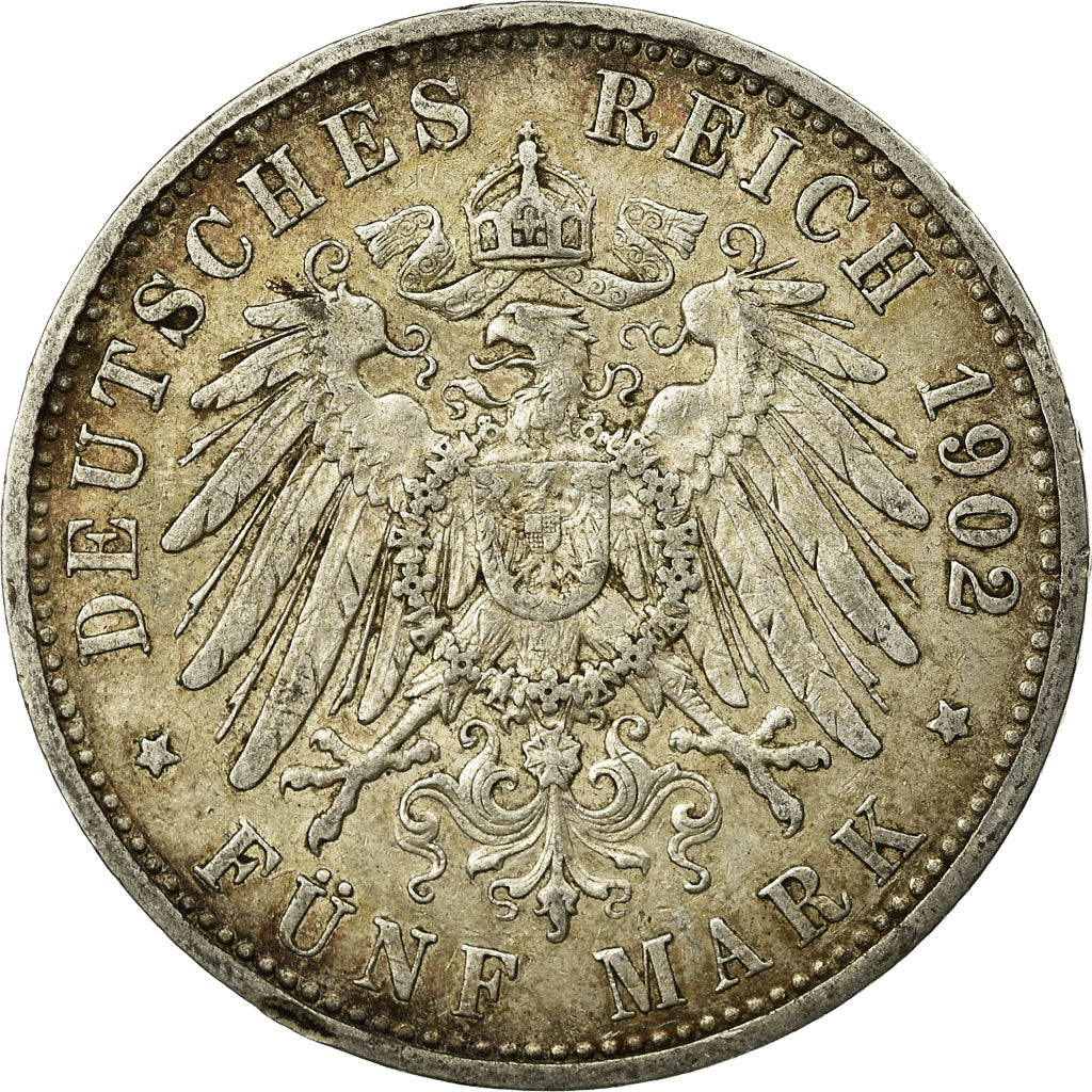 Coin, German States, PRUSSIA, Wilhelm II, 5 Mark, 1902, Berlin, EF(40-45)