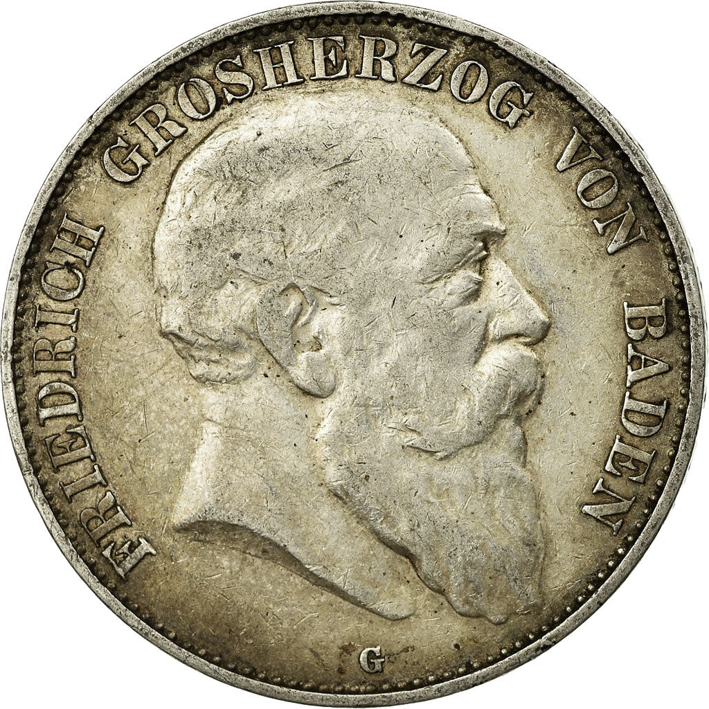 Coin, German States, BADEN, Friedrich I, 5 Mark, 1903, Karlsruhe, EF(40-45)