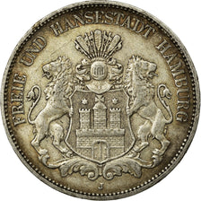 Coin, German States, HAMBURG, 5 Mark, 1907, Hamburg, EF(40-45), Silver, KM:610