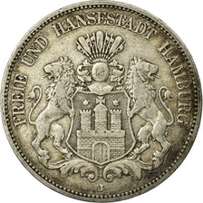 Coin, German States, HAMBURG, 5 Mark, 1876, EF(40-45), Silver, KM:598