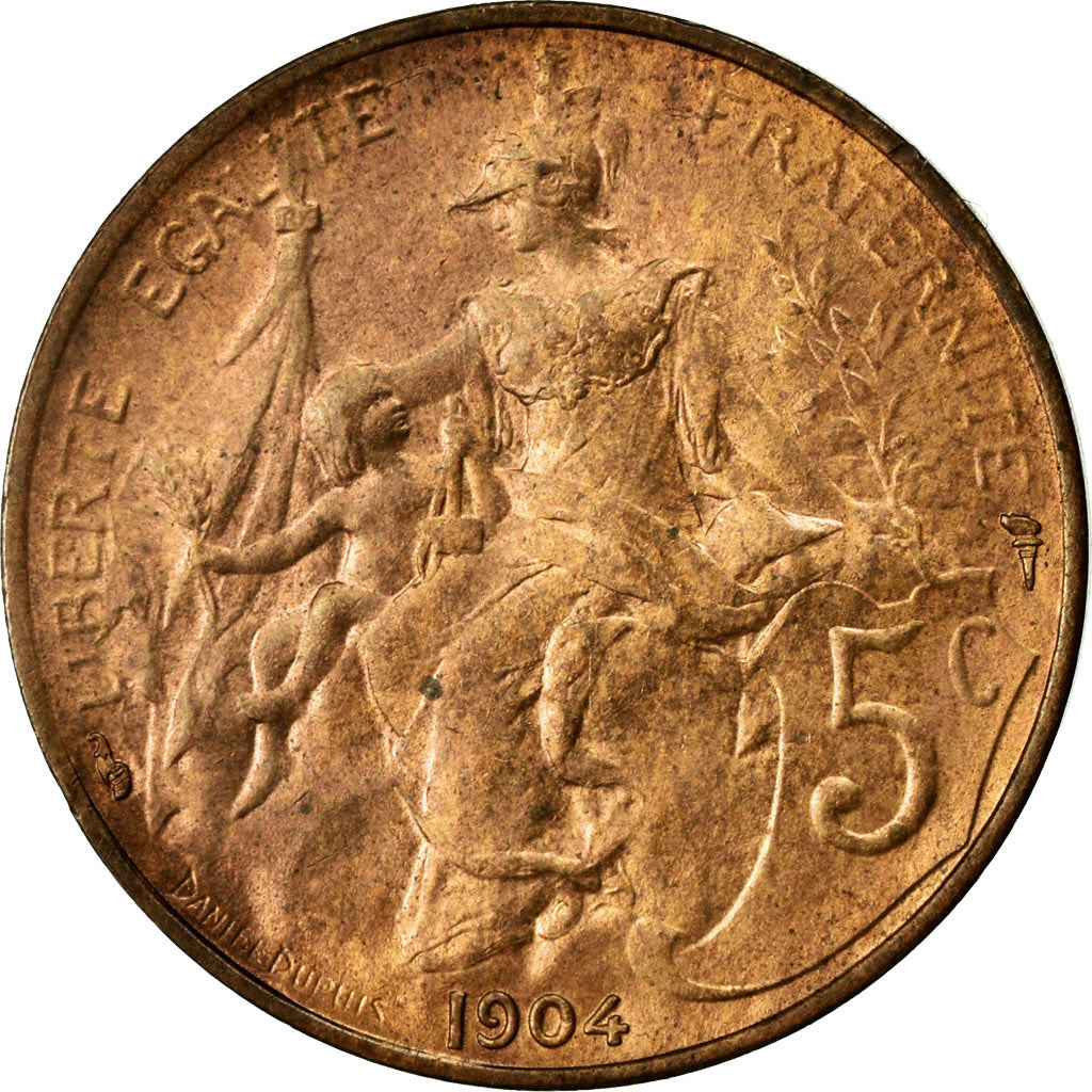 Coin, France, Dupuis, 5 Centimes, 1904, Paris, AU(55-58), Bronze, KM:842