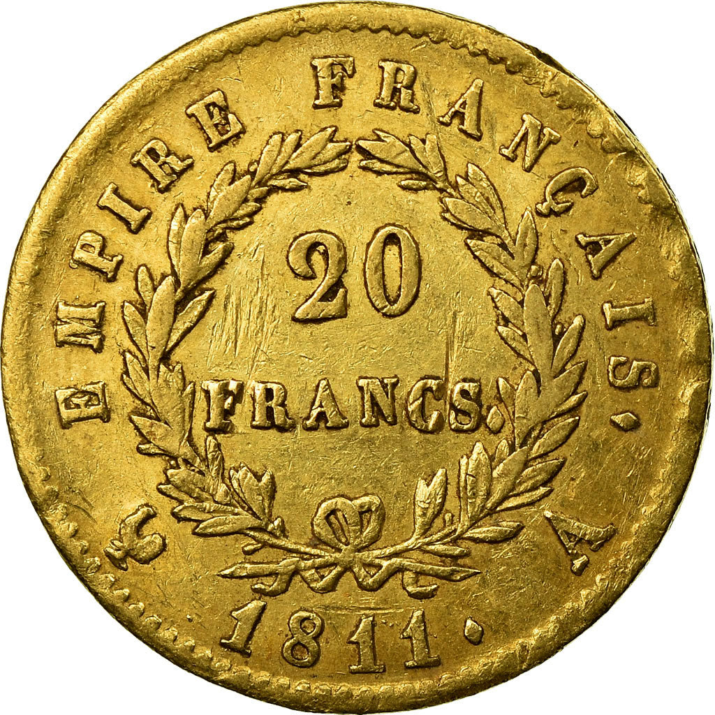Munten, Frankrijk, Napoléon I, 20 Francs, 1811, Paris, ZF, Goud, KM:695.1