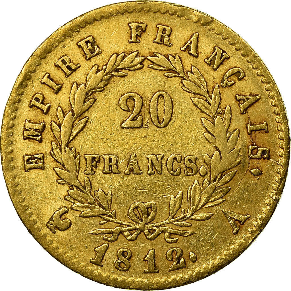 Moneda, Francia, Napoléon I, 20 Francs, 1812, Paris, MBC, Oro, KM:695.1