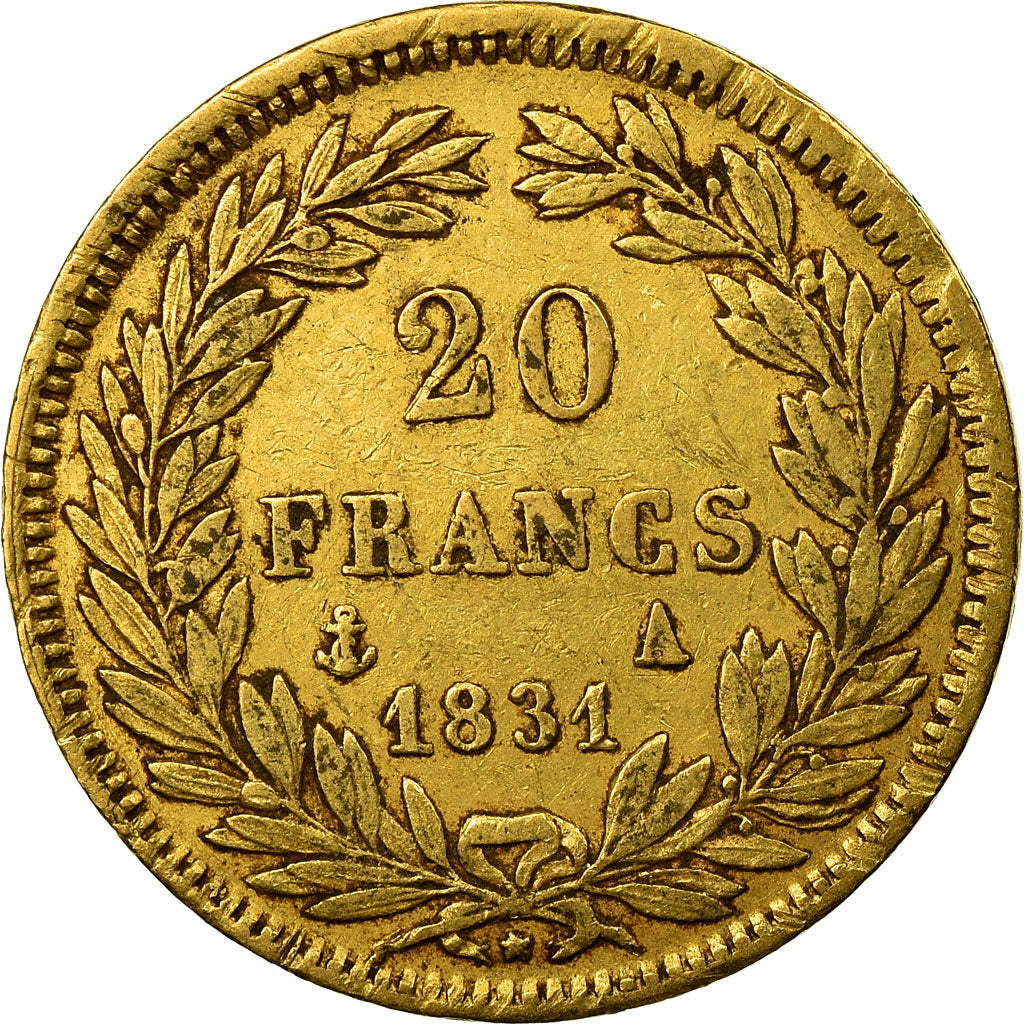 Coin, France, Louis-Philippe, 20 Francs, 1831, Paris, EF(40-45), Gold, KM:739.1