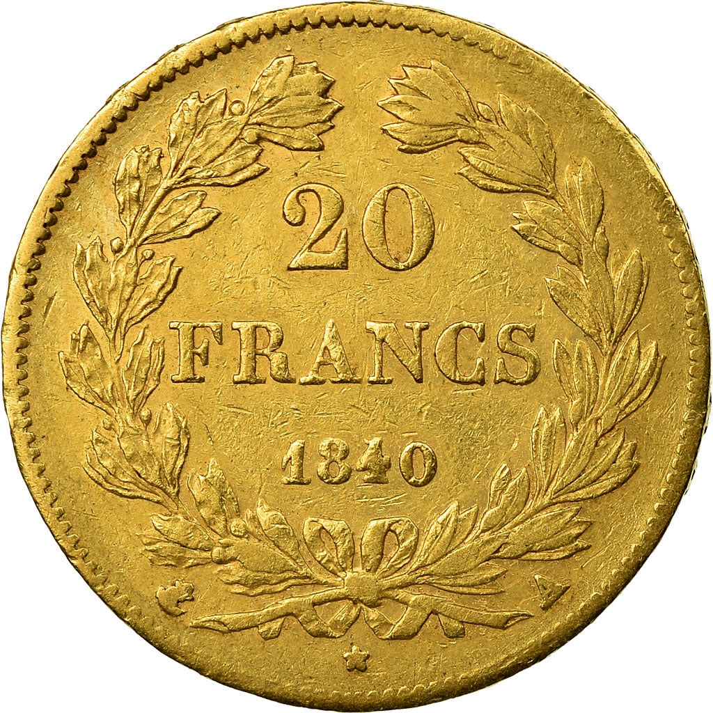 Munten, Frankrijk, Louis-Philippe, 20 Francs, 1840, Paris, ZF, Goud, KM:750.1