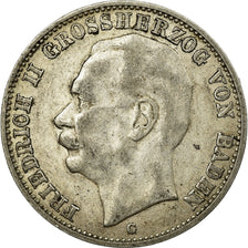 Coin, German States, BADEN, Friedrich II, 3 Mark, 1911, Stuttgart, EF(40-45)