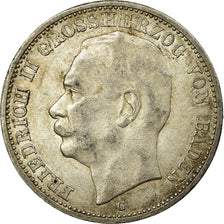 Coin, German States, BADEN, Friedrich II, 3 Mark, 1912, Stuttgart, EF(40-45)