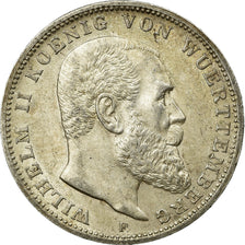 Monnaie, Etats allemands, WURTTEMBERG, Wilhelm II, 3 Mark, 1911, Freudenstadt