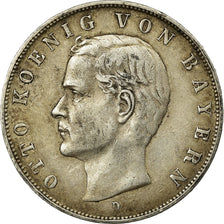 Coin, German States, BAVARIA, Otto, 3 Mark, 1909, Munich, EF(40-45), Silver