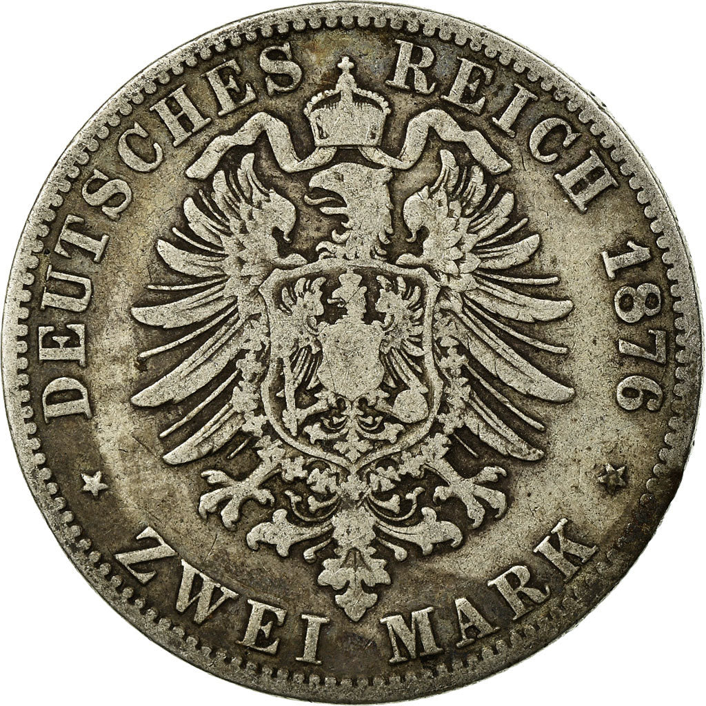 Coin, German States, PRUSSIA, Wilhelm I, 2 Mark, 1876, Berlin, VF(20-25)
