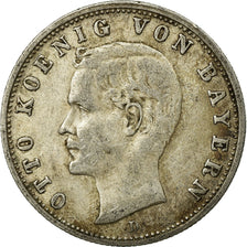 Munten, Duitse staten, BAVARIA, Otto, 2 Mark, 1906, Munich, ZF, Zilver, KM:913