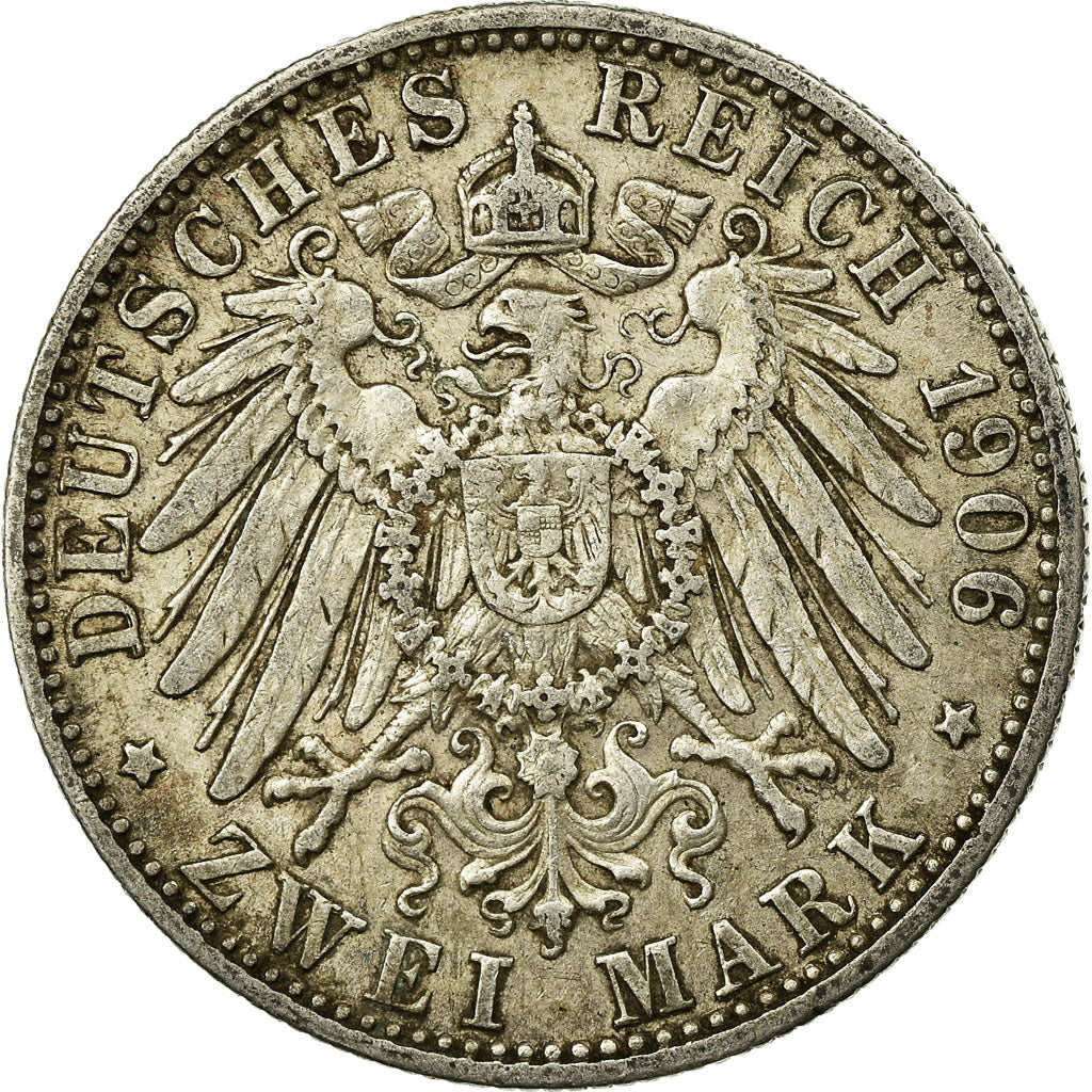 Coin, German States, BAVARIA, Otto, 2 Mark, 1906, Munich, EF(40-45), Silver