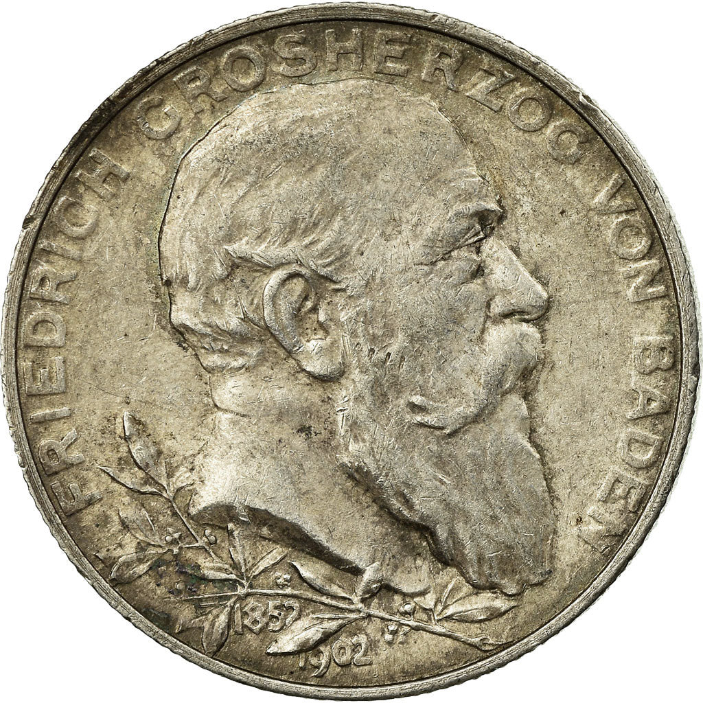 Moneta, Stati tedeschi, BADEN, Friedrich I, 2 Mark, 1902, Karlsruhe, BB+