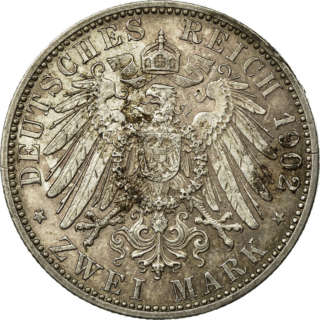 Moneta, Stati tedeschi, BADEN, Friedrich I, 2 Mark, 1902, Karlsruhe, BB+