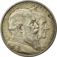 Coin, German States, BADEN, Friedrich I, 2 Mark, 1906, EF(40-45), Silver, KM:276