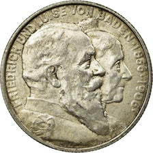 Coin, German States, BADEN, Friedrich I, 2 Mark, 1906, AU(50-53), Silver, KM:276