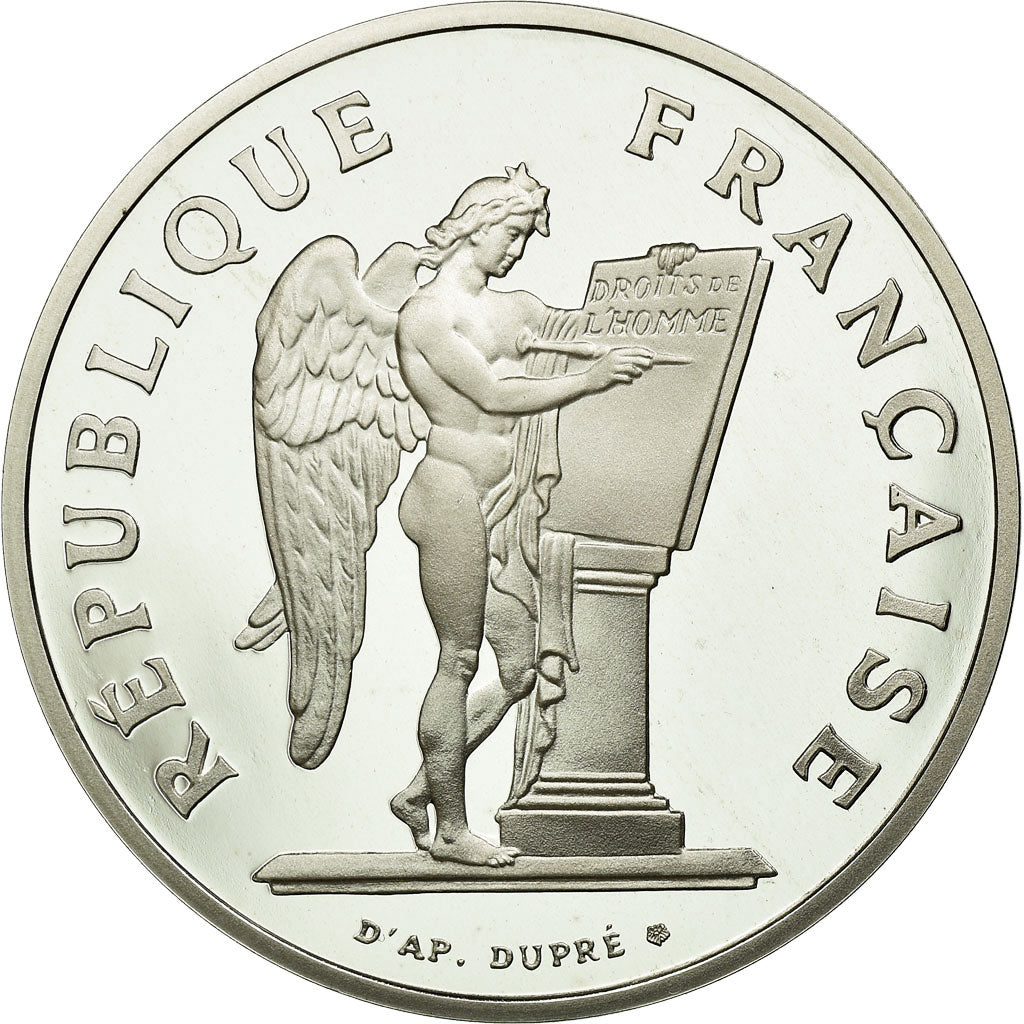 Moneta, Francia, Droits de l'Homme, 100 Francs, 1989, Proof, FDC, Argento