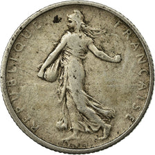 Moneta, Francia, Semeuse, Franc, 1902, Paris, BB, Argento, KM:844.1, Gadoury:467