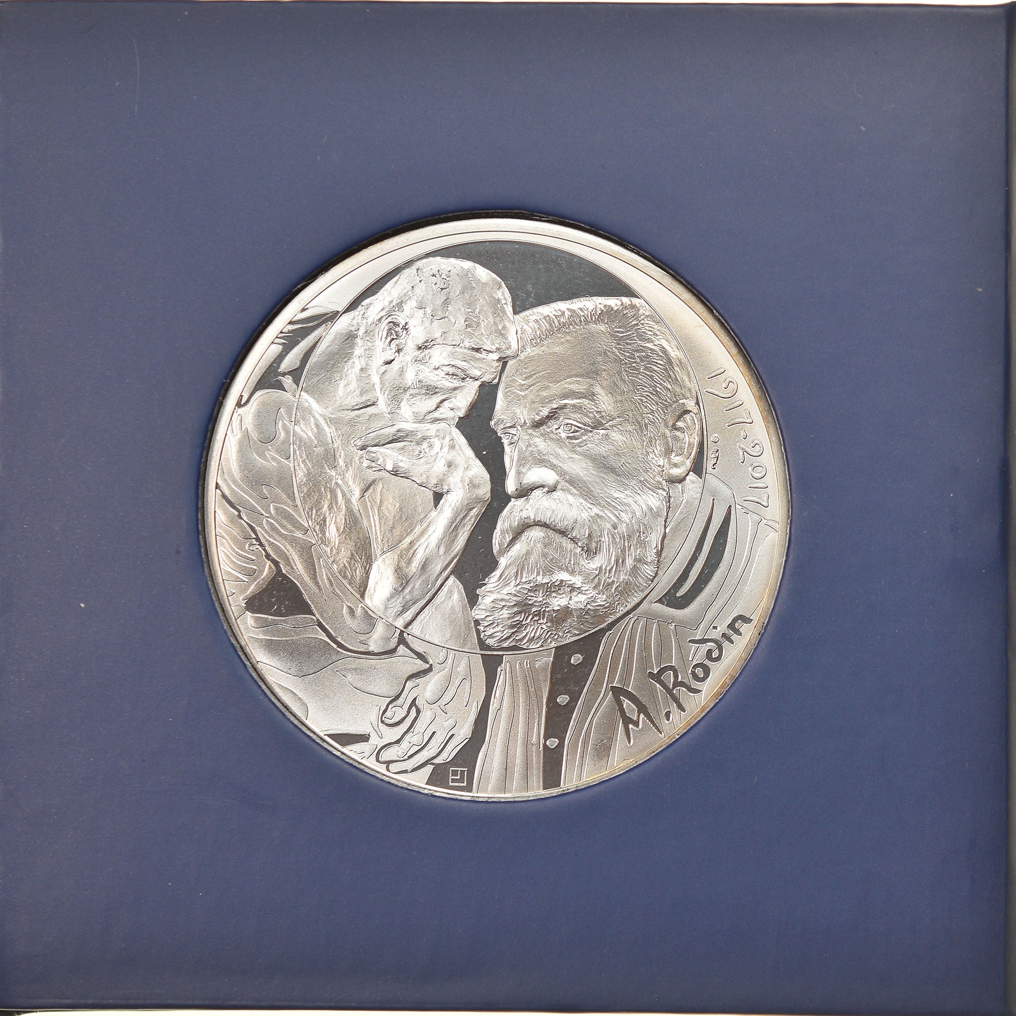 France, Monnaie de Paris, 100 Euro, Auguste Rodin, 2017, Paris, FDC, Argent