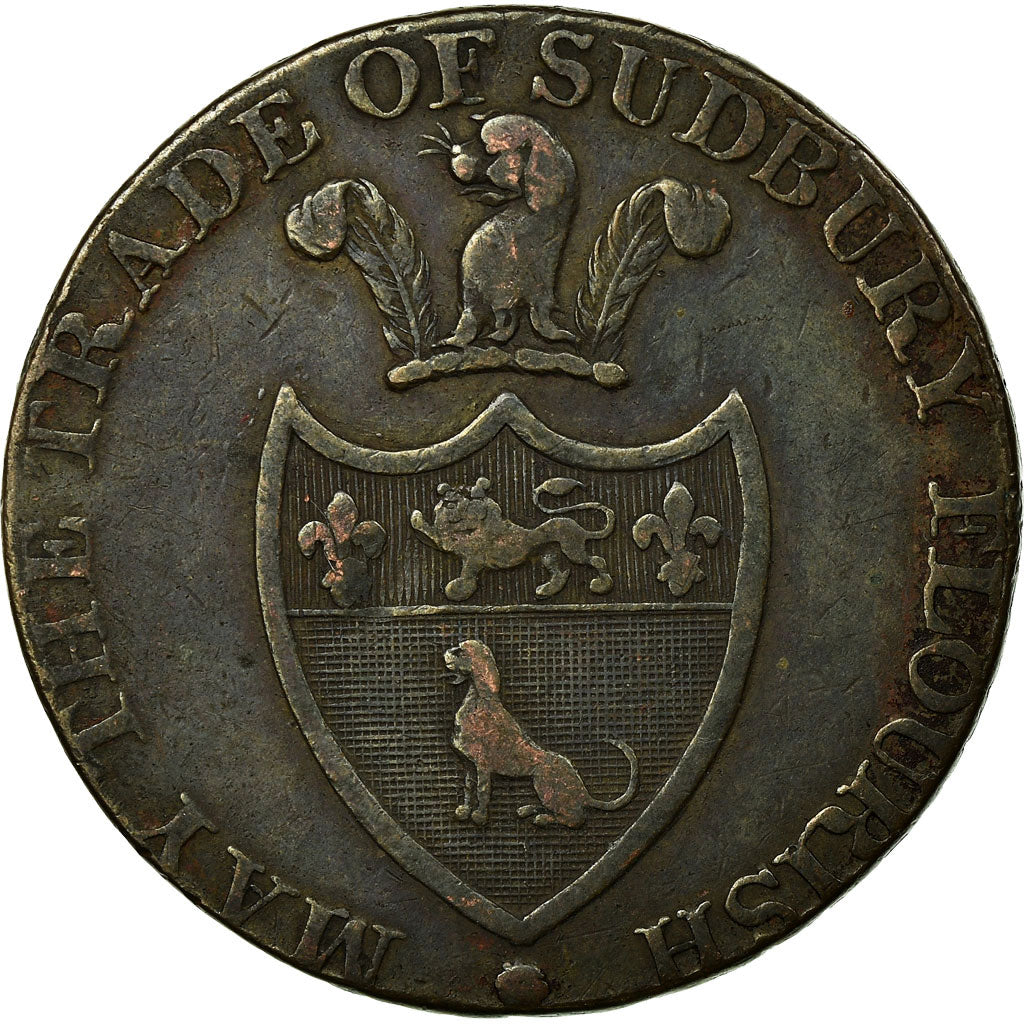 Coin, Great Britain, Suffolk, Halfpenny Token, 1793, Sudbury, VF(30-35), Copper