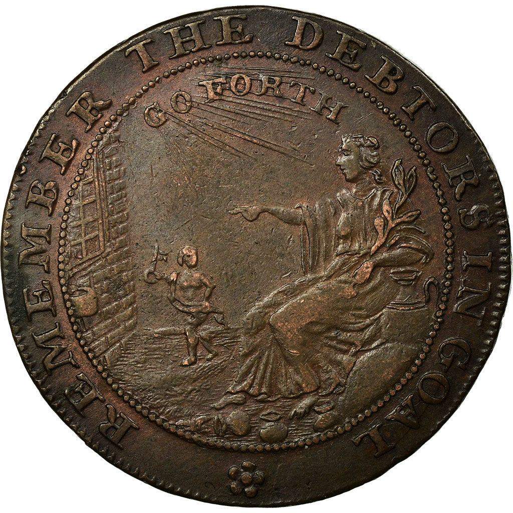 Coin, Great Britain, Somerset, Halfpenny Token, Bath, AU(50-53), Copper